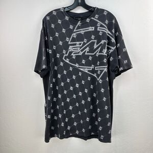 Vintage FMF‎ T-shirt Mens XL Black White Grunge Motorcycle Short Sleeve Moto